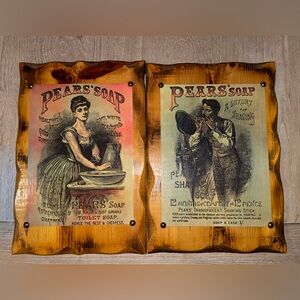 Vintage Pears Soap Wooden Plaques